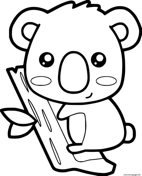 Cute Baby Koala Coloring Page Printable