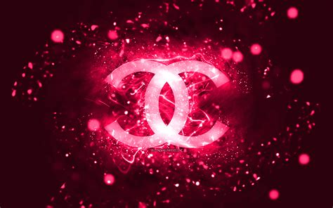 Download Wallpapers Chanel Pink Logo K Pink Neon Lights Creative Pink Abstract Background