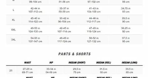 North Face Women's Sizing Chart
