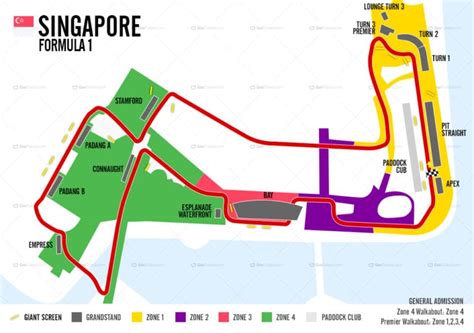 2019 Singapore Grand Prix Circuit And Grandstands Map Wood Media Group