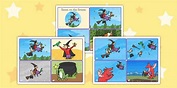 Room on the Broom Story Sequencing Cards 4 per A4 | Room on the broom ...