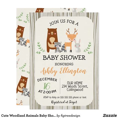 √ Woodland Critters Baby Shower Invitations