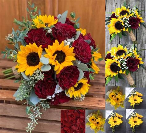 Sunflowers And Red Roses Wedding Package Vip Floral