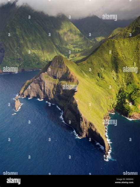 Sea Cliffs On The North Shore Of The Hawaiian Island Of Molokai The