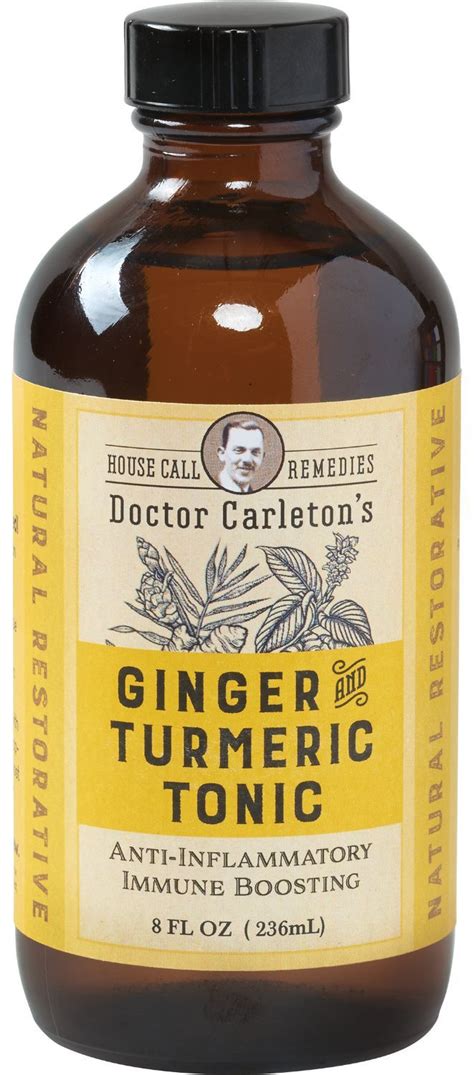 Doctor Carleton S Ginger And Turmeric Tonic 8 Oz Bottle Cough