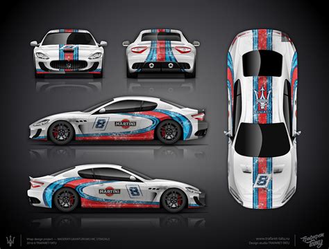 Martini Style Livery Race Design For Maserati Gran Tourismo Mc Stradale