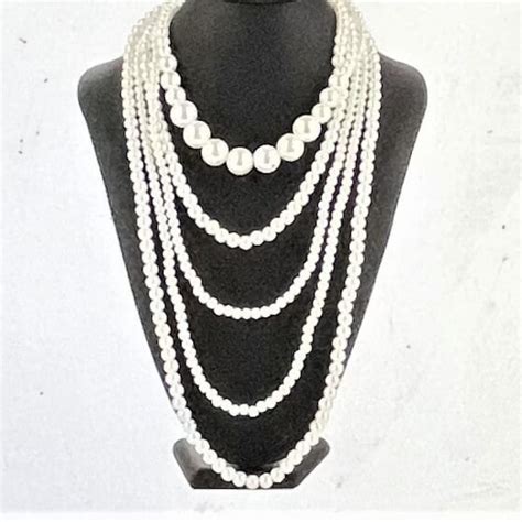 Multi Strand Pearl Necklace Etsy