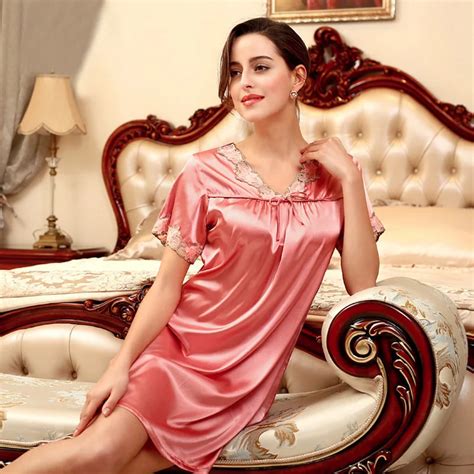 Buy Natural Silk Nightdress Female Embroidery V Neck