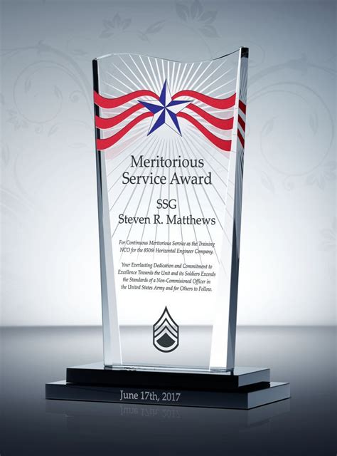 Unique Army Achievement Awards And Sample Wordings Award Plaque