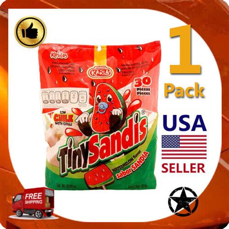 Candy Lollipops Sweet Karla Tiny Sandis Watermelon Flavor With Chili 30