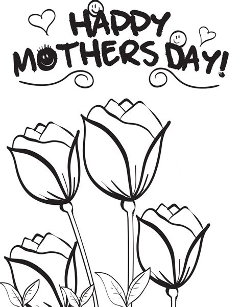 Printable Mothers Day Flowers Coloring Page For Kids 3 Supplyme