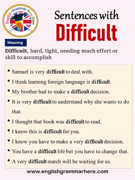 Sentences with Difficult, Difficult in a Sentence and ...