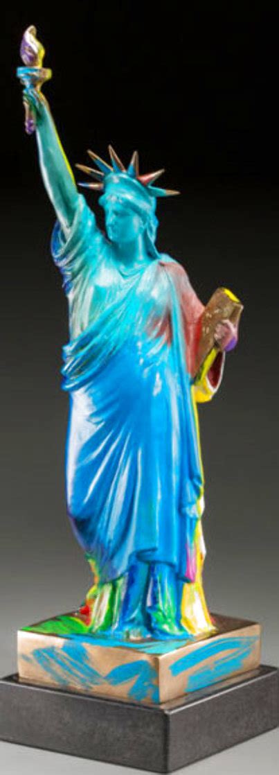 Statue Of Liberty Bronze Sculpture 1990 22 In By Peter Max