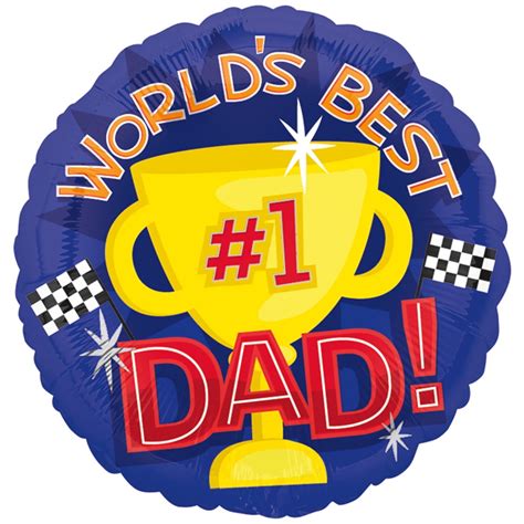 Anagram 1 Worlds Best Dad Trophy Fathers Day 18 Foil Balloon Blue