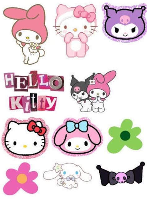 Hello Kitty Sanrio Sticker Pack Waterproof Etsy