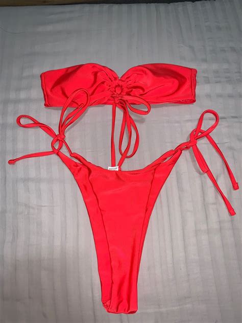 Red Bikini Set Tie On Carousell