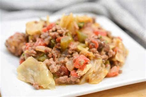Cheesy Ground Beef And Cabbage Skillet Sweet Peas Kitchen