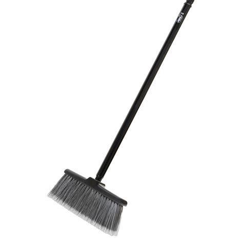 Kitchen Broom Black Light Compact With 2 Piece Threaded Steel Handle