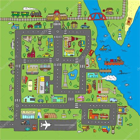 Doodle City Map Stock Vector Image By ©wins86 95501508