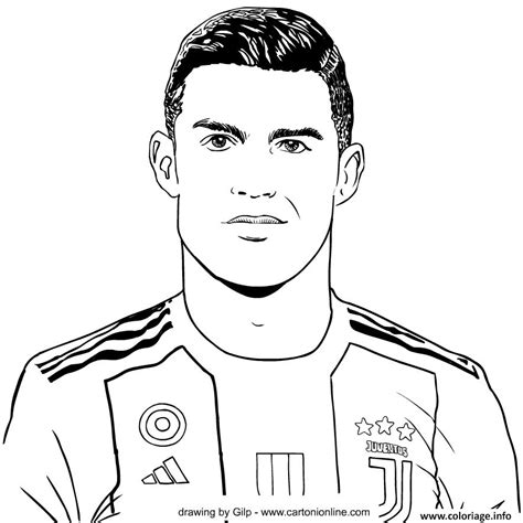 Coloriage Cristiano Ronaldo 7 Juventus Italie Dessin Ronaldo à Imprimer