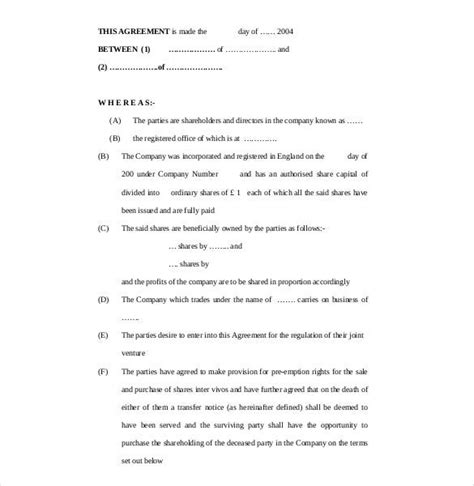This shareholder agreement template is the perfect sample of how to outline how corporate shareholders will work with each other. Shareholder Agreement Template - 18+ Free Word, PDF ...