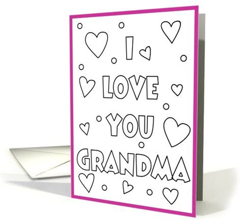 Coloring Page Happy Birthday Grandma Printable Card Printable