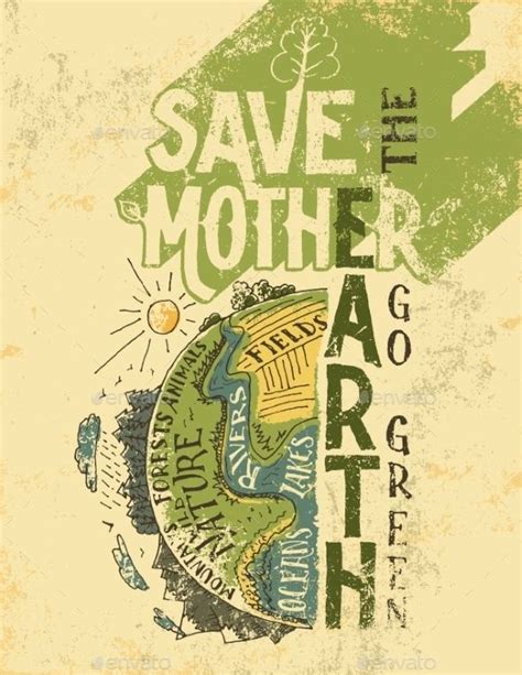 Save Mother Earth Concept Eco Poster Save Mother Earth Poster Earth