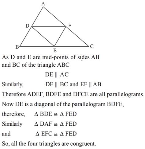 21 d e and f are respectively the mid points of sides ab bc ca respectively of a triangle abc