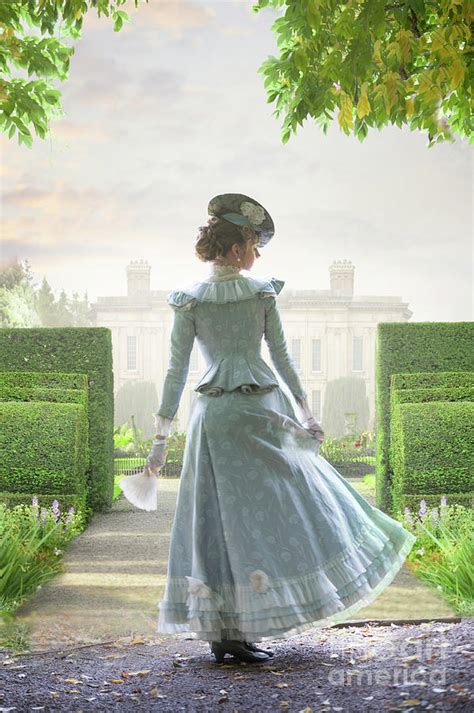 Victorian Woman Walking In The Garden 1 Photograph By Lee Avison