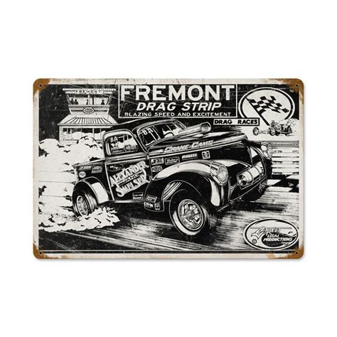 Freemont Drag Strip Vintage Sign Garage Art