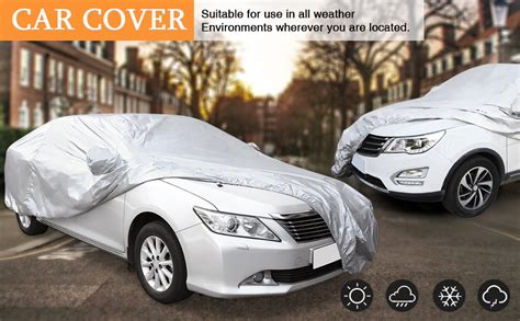 Uxcell Yxl Silver Tone 190t Car Cover Outdoor Weather