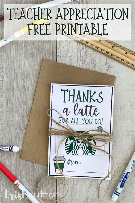 Teacher Appreciation Free Printable Thanks A Latte Teacher Coffee