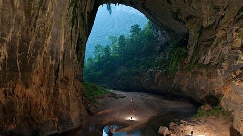 Son Doong Cave Nature Landscapes Caves Trees Forest Jungle Cliff Stone