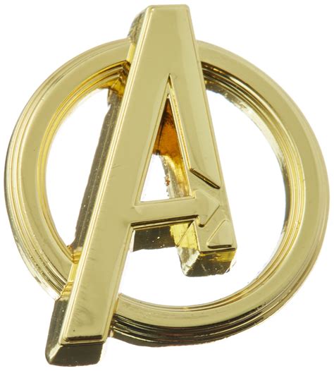 Marvel 68802 Avengers Logo Gold Color Pewter Lapel Pin Novelty And