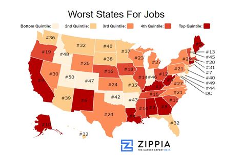 The 10 Worst States For Jobs In America And The Best Zippia