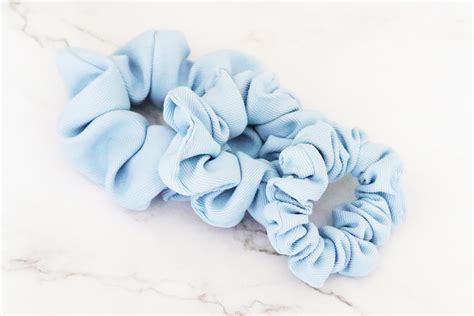 Light Blue Cotton Hair Scrunchie Oversized Hair Scrunchies Etsy