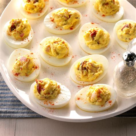 Deviled Eggs With Bacon Recipe How To Make It Taste Of Home
