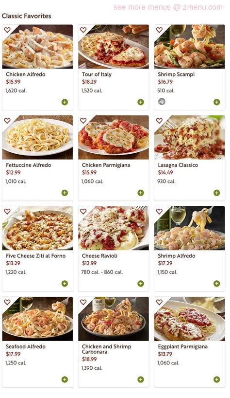 Are you thinking of going to olive garden in utah with your family, but you don't know much about the restaurant? Online Menu of Olive Garden - Carside Pickup Available ...