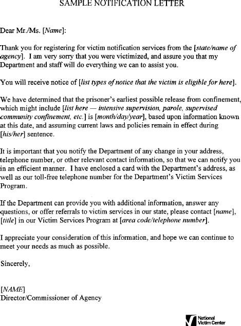 Victim Impact Statement Sample Letter To Parole Board Deny