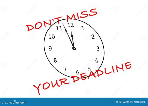 Donâ€™t Miss Your Deadline Stock Illustration Illustration Of Clock