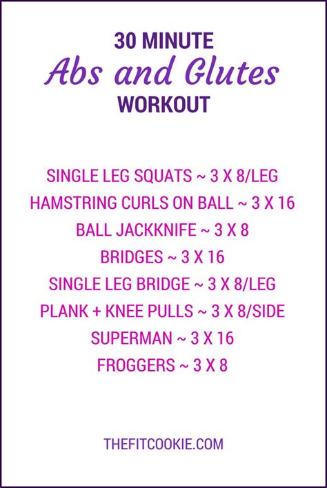 30 Minute Abs And Glutes Workout The Fit Cookie Glutes Workout