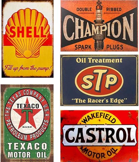 Flowerbeads Retro Tin Signs Vintage Signs Auto Motorcycle Gasoline Garage Home Wall