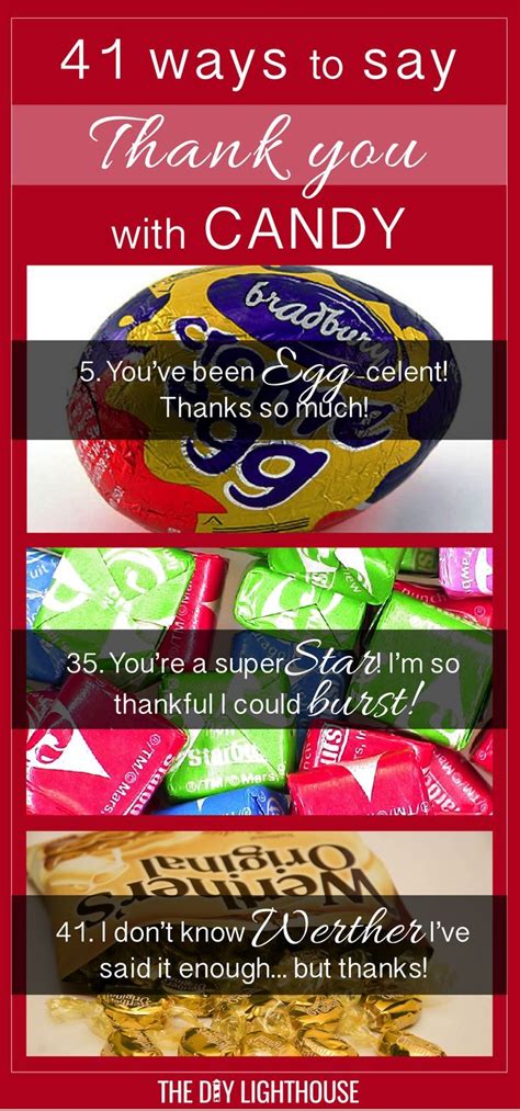 41 Ways To Say Thank You With Candy And Candy Bars Cute And Clever