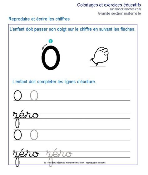 Exercice Grande Section Maternelle Ecrire Le Chiffre Avec Exercices