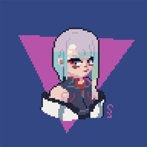 Pixel Art Portrait Of Lucy From Edgerunners Rcyberpunkgame
