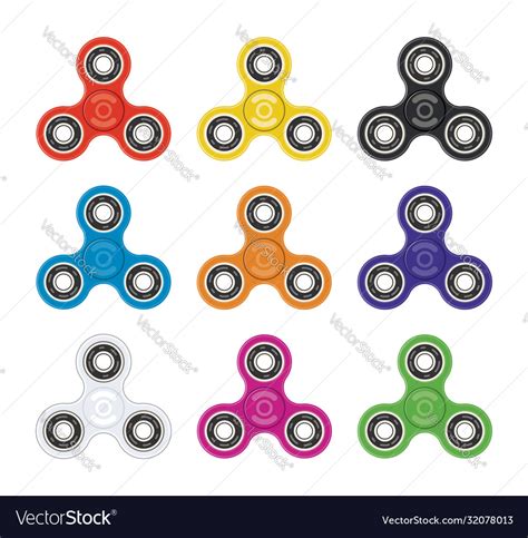 Set Fidget Toy Spinners Royalty Free Vector Image