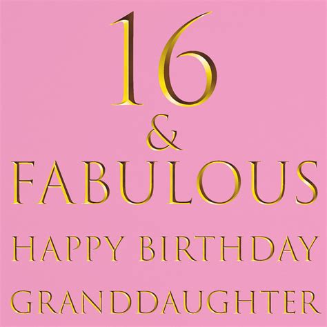 Granddaughter 16th Birthday Card 16 And Fabulous Happy Etsy Uk