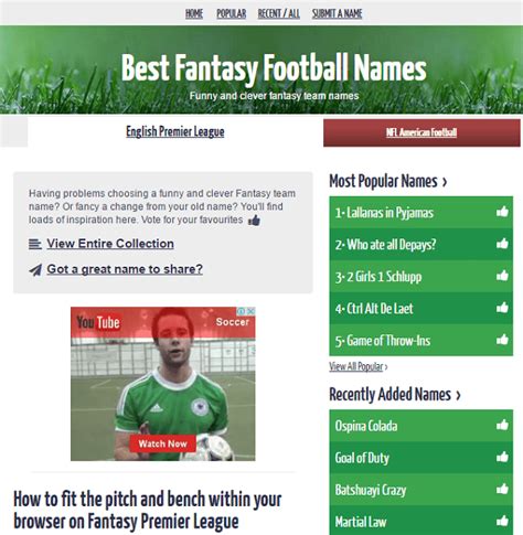 If you're a fantasy football league manager looking for a funny, great, clever or simply the best fantasy football league name, we've got it right here. The Best Fantasy Football Names Ever