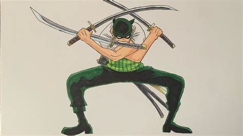 Drawing Zoro 3 Sword Style One Piece Youtube