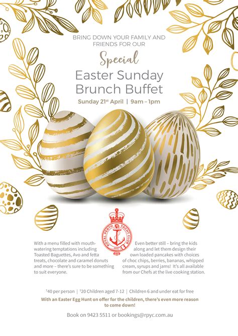 Easter Sunday Brunch Buffet Royal Perth Yacht Club